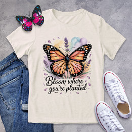 開花があなたは植えられた（昆虫）オオカバマダラ、モナーク蝶シャツ トライブレンドＴシャツ