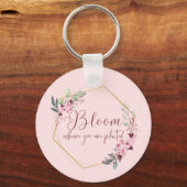 開花が接地されたキーチェーン キーホルダー (正面)