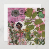 開花が植えられたフラットグリーティングカード (正面/裏面)