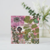 開花が植えられたフラットグリーティングカード (スタンド正面)