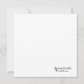 開花が植えられたフラットグリーティングカード (裏面)