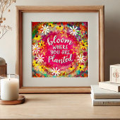 開花が植えられた引用文のインスピリシティ ポスター