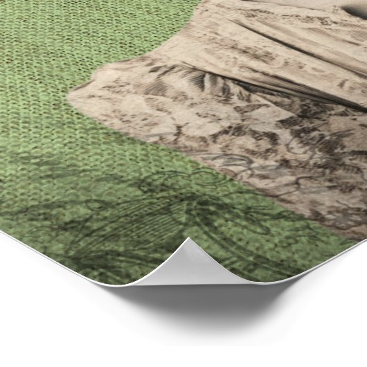 開花が植えられた非現実的な花の女性 ポスター (角)