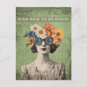 開花が植えられた非現実的な花の女性 ポストカード (正面)