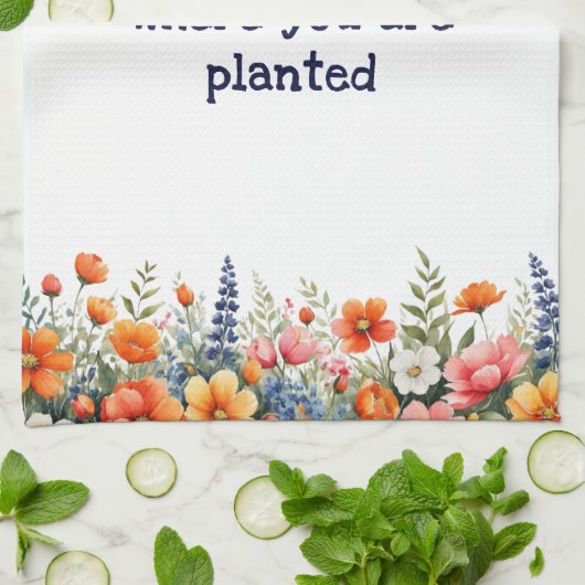 開花が植えられているフローラ庭園愛好家 キッチンタオル (折り畳み)