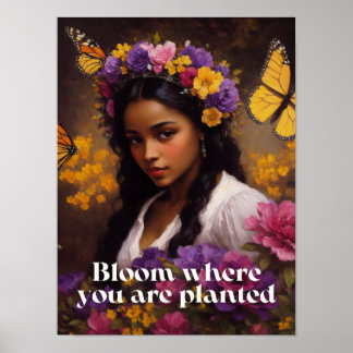 開花が植えられているフローラ ポスター