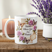 開花が植えられているマグカップ コーヒーマグカップ