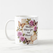 開花が植えられているマグカップ コーヒーマグカップ (左)