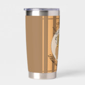 開花が植えられているヨガのウォーターボトル 保温保冷タンブラー (右面)