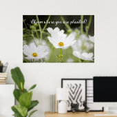 開花が植えられている場所ホワイトフローラ写真 ポスター (ホームオフィス)