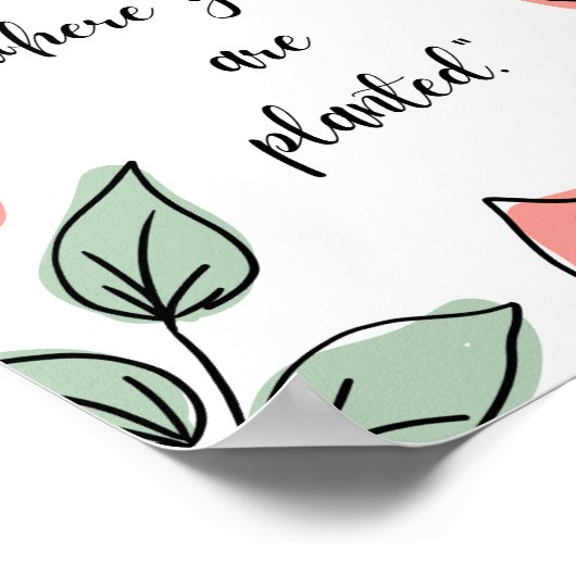 開花が植えられている場所 – フローラ引用文 ポスター (角)