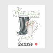 開花が植えられている感動的引用文 シール (シート)