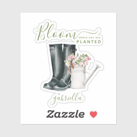 開花が植えられている感動的引用文 シール (シート)