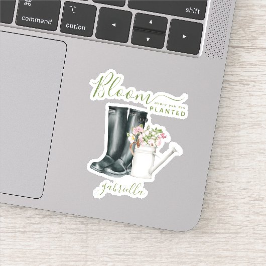 開花が植えられている感動的引用文 シール (詳細)