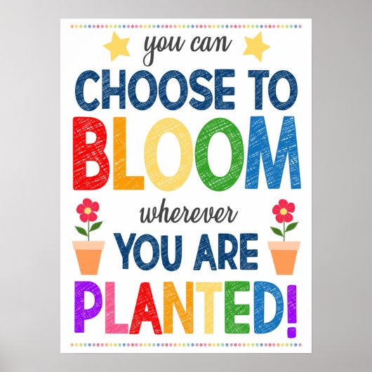 開花が植えられている虹のポスター ポスター (正面)