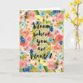 開花が植えられている金ゴールドグリッターフローラ カード (黄色い花)