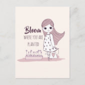 「開花が植えられている」やる気を起こさせる引用文 案内ポストカード (正面)