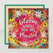 「開花が植えられている」インスピレーション ノートカード (正面/裏面)