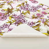 開花さくらんぼの花柄  シェルパブランケット (3/4)