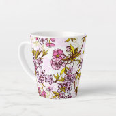 開花さくらんぼの花模様 カフェラテマグ (左アングル)