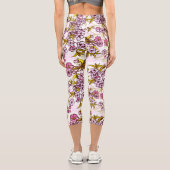 開花さくらんぼの花模様 カプリレギンス (裏面)