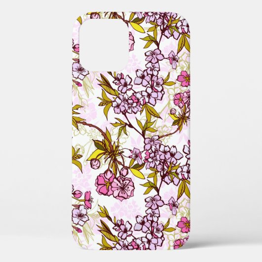 開花さくらんぼの花模様  Case-Mate iPhoneケース (裏面)