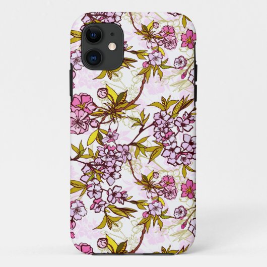 開花さくらんぼの花模様  Case-Mate iPhoneケース (裏面)