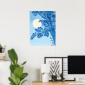 開花さくらんぼムーンライトナイトオラコソンブルー18 ポスター (ホームオフィス)