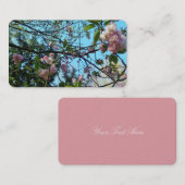 開花さくらんぼ、自然名刺、ピンク 名刺 (正面/裏面)