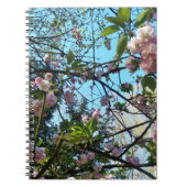 開花さくらんぼ、花、自然、ピンクの花 ノートブック (正面)