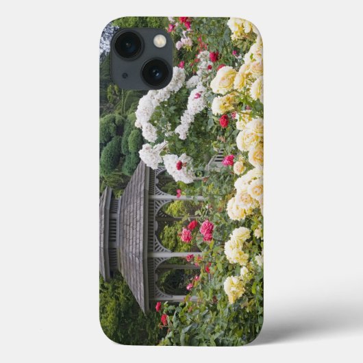 開花したバラとガゼボ+ローズガーデン Case-Mate iPhoneケース (裏面)
