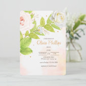 開花したバラのシャワー招待状 招待状 (スタンド正面)