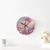 開花した夢の情景 ラウンド壁時計 (ホーム)