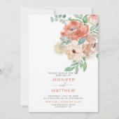 開花するサンザシの花束 招待状 (正面)