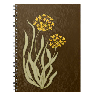 開花するチャイブの植物画ジャーナル ノートブック
