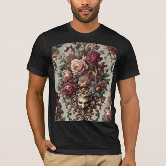 🌺 開花する乱気 – ゴシック ウェアラブル アート Tシャツ (正面)
