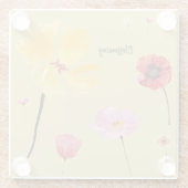 開花する ガラスコースター (裏面)