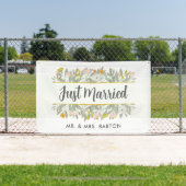 開花たった今結婚しましたカーバナー 横断幕 (インサイチュ)