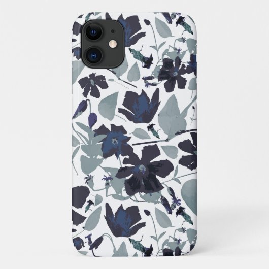 開花つる植物フローラ水の色パターン Case-Mate iPhoneケース (裏面)