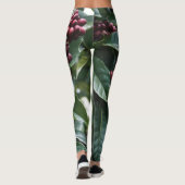 **「開花で収穫：木のコーヒー豆」** レギンス (裏面)