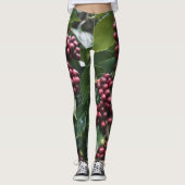 **「開花で収穫：木のコーヒー豆」** レギンス (正面)