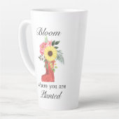 開花で接地するフローラやる気を起こさせる カフェラテマグ (左アングル)