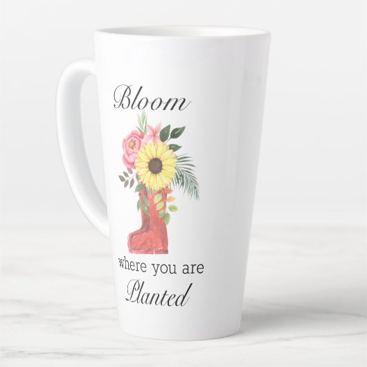 開花で接地するフローラやる気を起こさせる カフェラテマグ (左アングル)