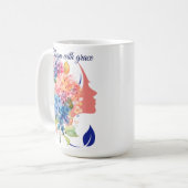 開花とグレイスマグ コーヒーマグカップ (正面左)