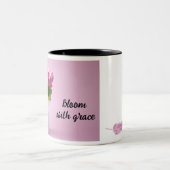 開花とグレースフローラマグ ツートーンマグカップ (中央)