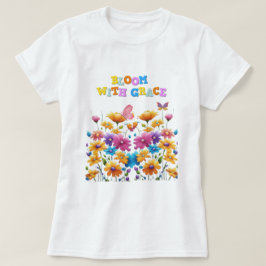 開花とグレースフローラTシャツ Tシャツ