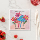 開花とグレース・ナプキンス:マッシュルームインスパイア スタンダードカクテルナプキン (インサイチュ)