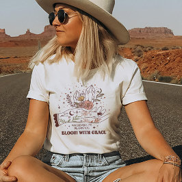 開花とグレース – フローラやる気を起こさせる引用文 Tシャツ