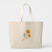 開花とフライトート🌸 ラージトートバッグ (裏面)