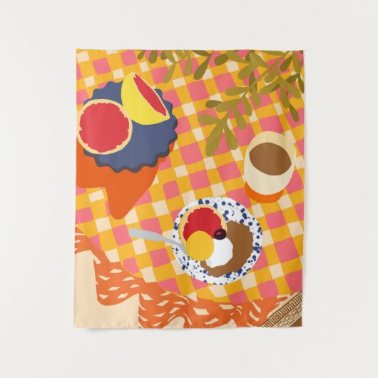 開花とブランチ タペストリー (正面)